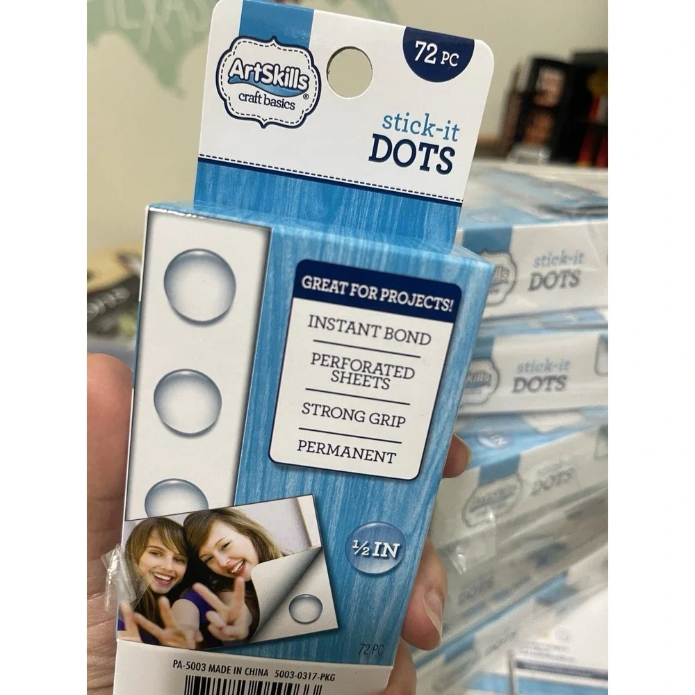 1152 Pcs Double Sided Sticky Dots Tape Removable Round Putty Clear 1/2 Inch